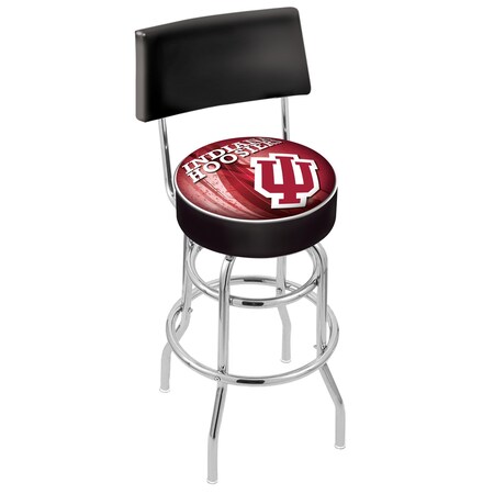 Holland Bar Stool Co 25" Chrome 2-Ring Indiana Swivel Bar Stool, Back L7C425IndnaU-D2